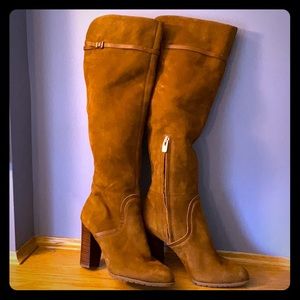 Suede knee high boots